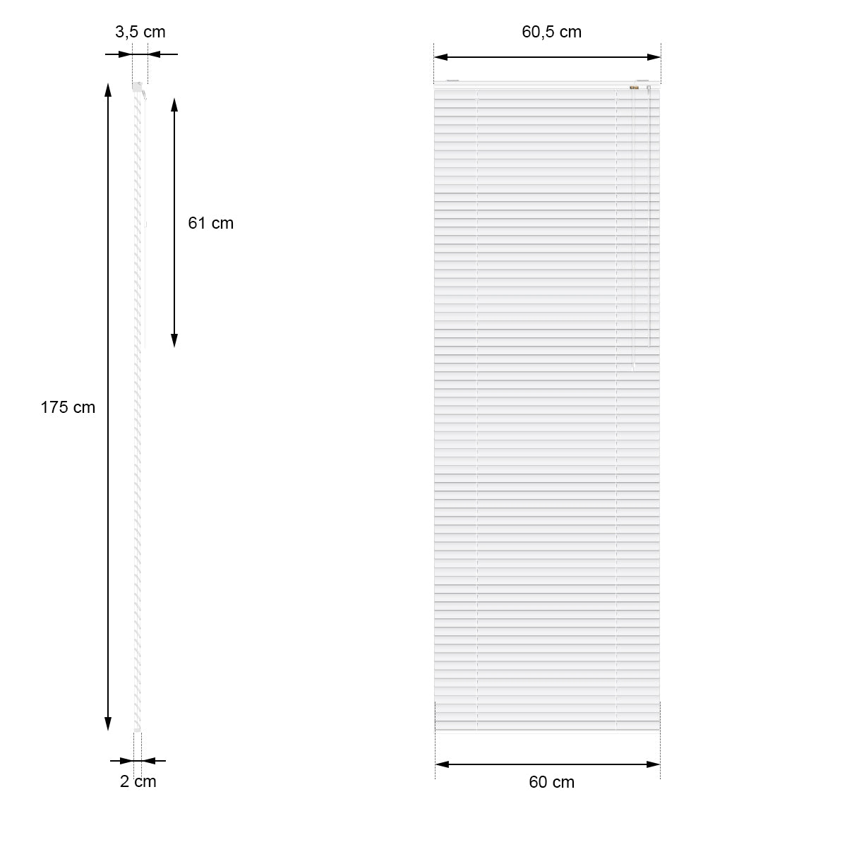 ECD Germany Garten store aluminium 60x175 cm blanc