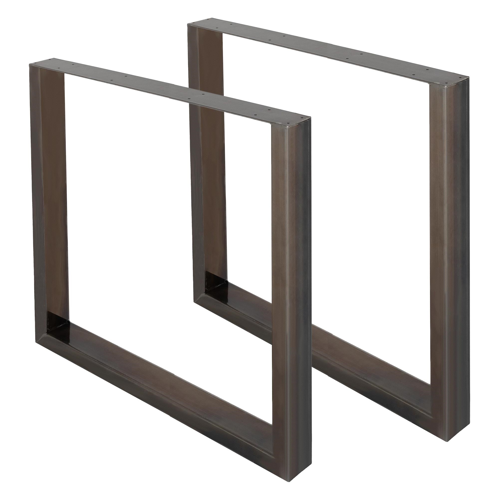 ECD Germany Möbel pieds table U acier noir 80x72 cm lot 2