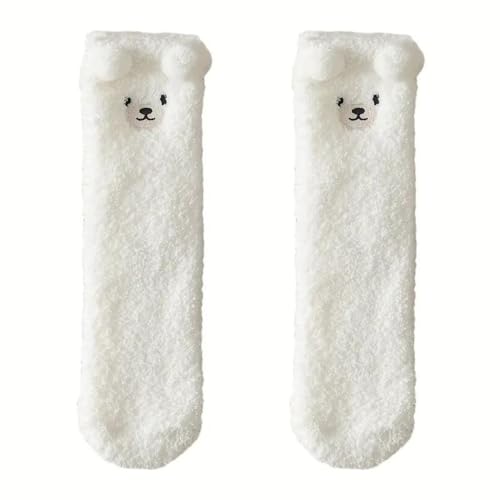 Shop-Story chaussettes cocooning ourson blanc taille unique