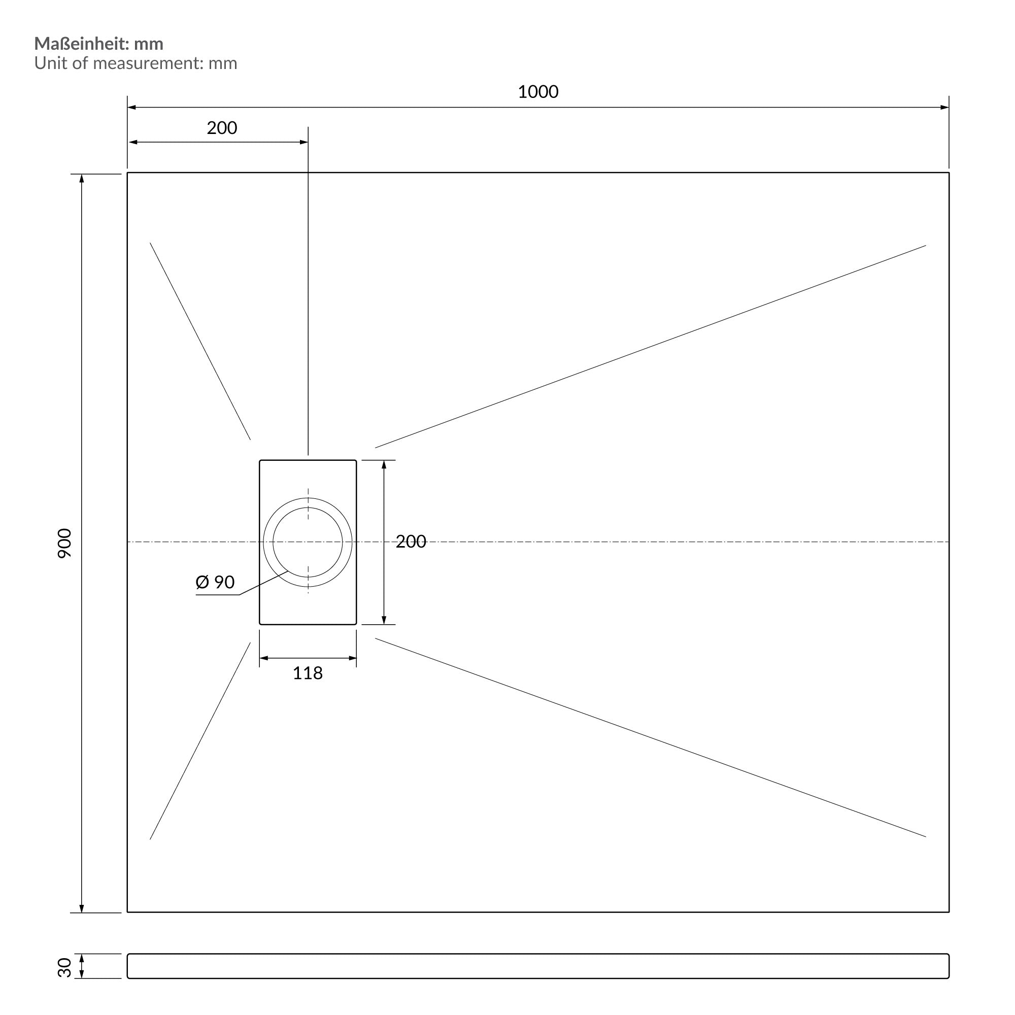 ECD Germany Sanitär receveur de douche blanc 100x90 cm antidérapant