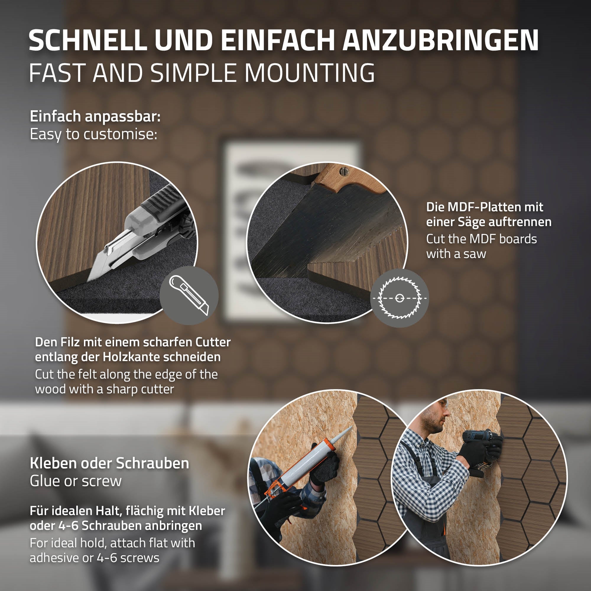 ECD Germany Panneau Acoustique Nid d'Abeille Brun 1 m²