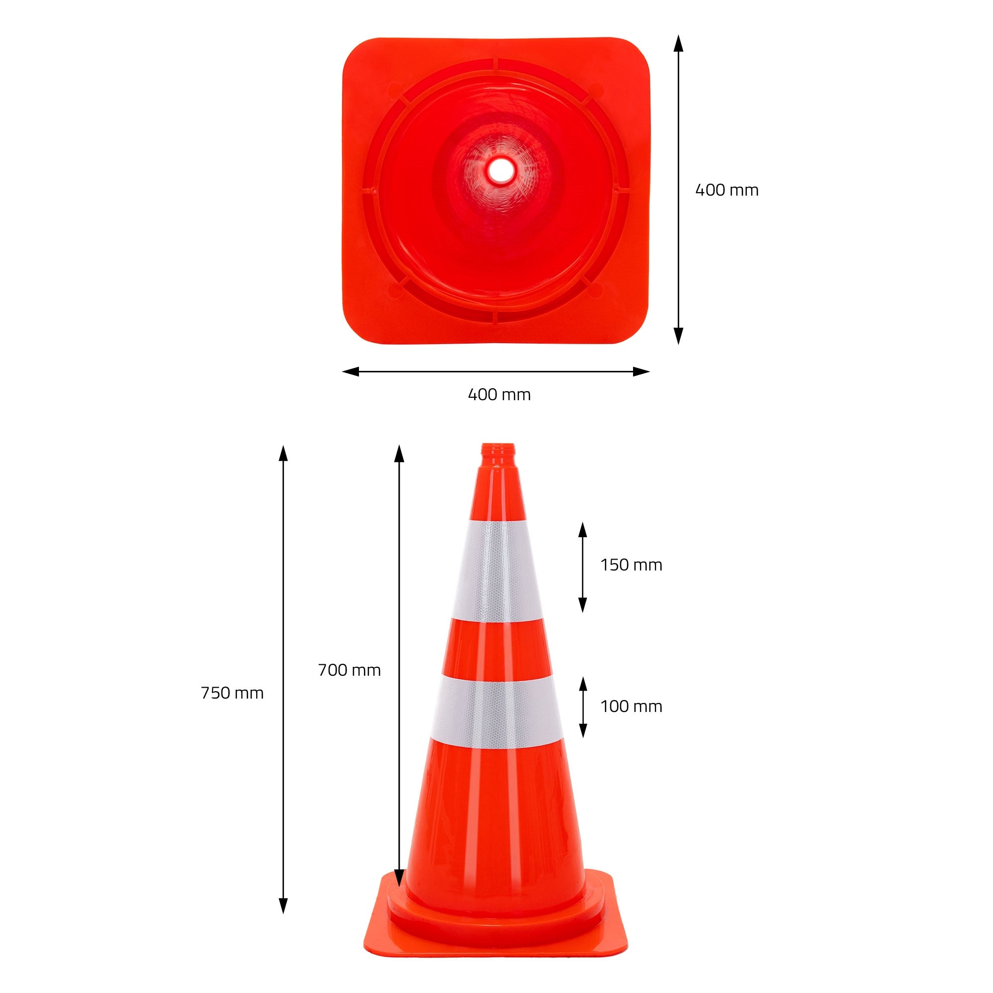 ECD Germany Pylônes 75 cm cône signalisation orange lot 12