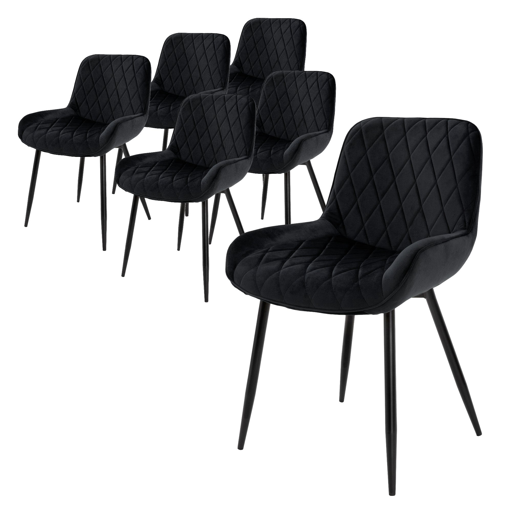 ECD Germany Möbel chaise salle à manger velours noir lot 6
