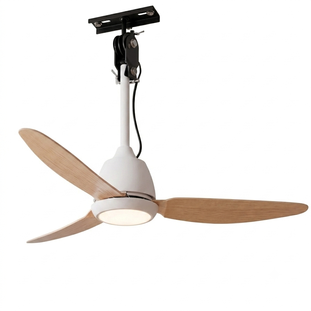 Red Deco Corali 106cm ventilateur plafond LED blanc bois