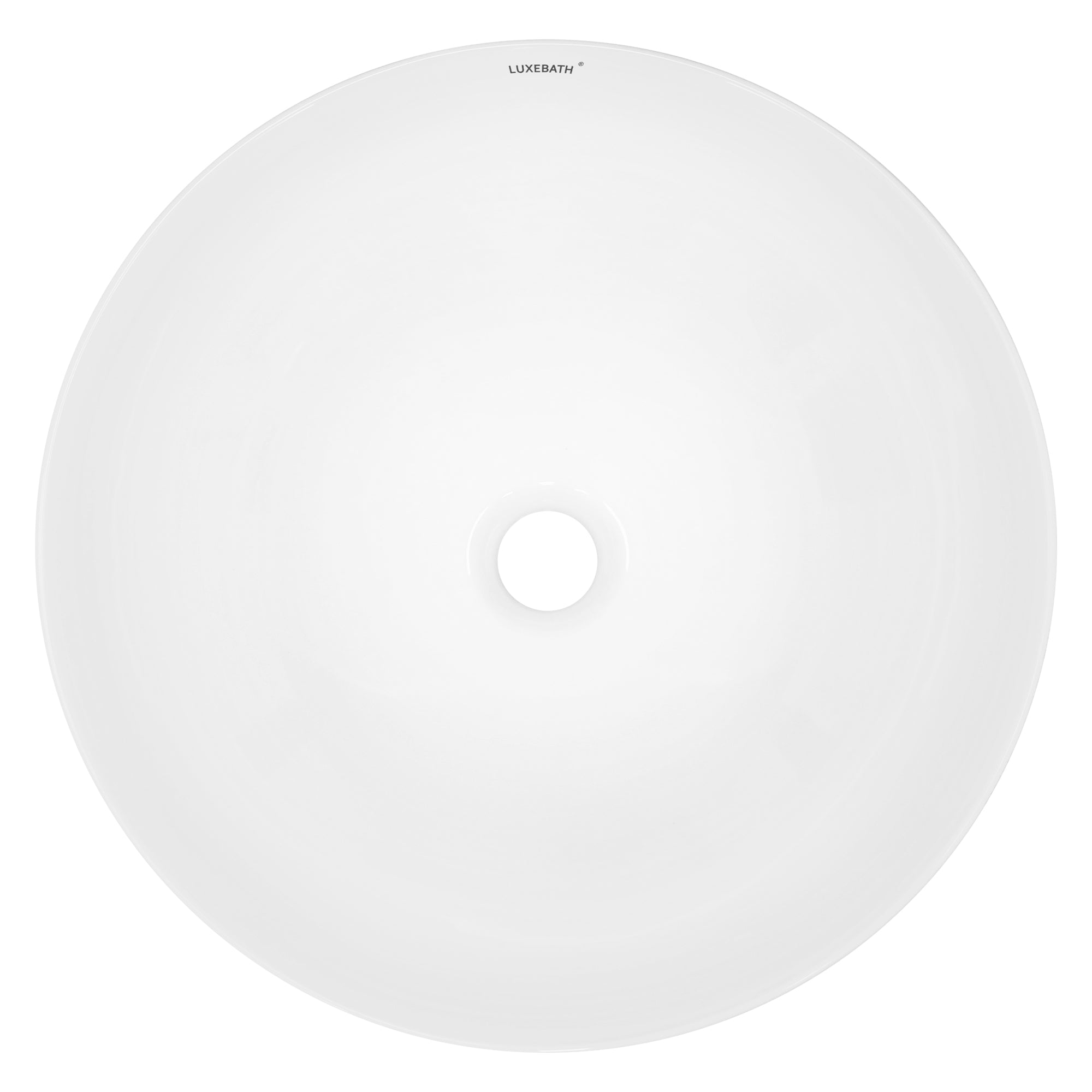 LuxeBath lavabo rond blanc céramique Ø40 cm avec bonde