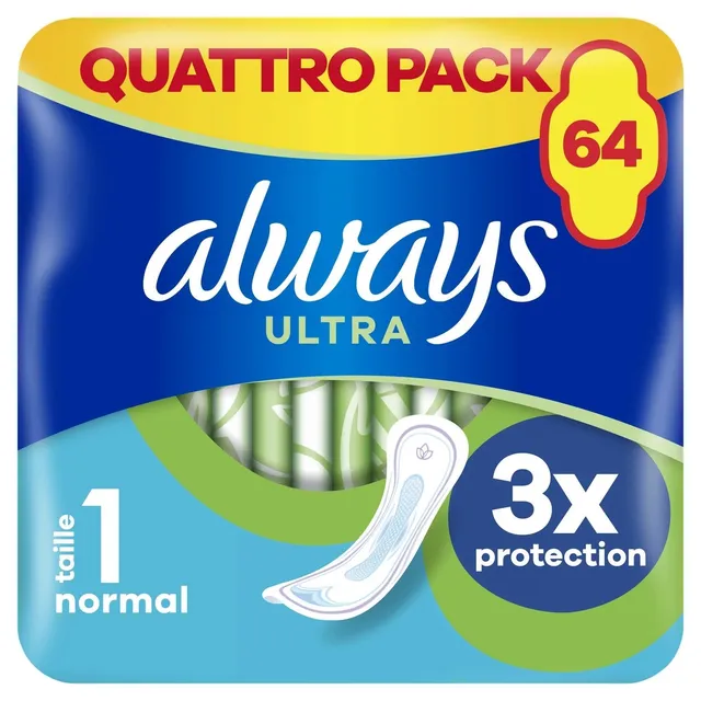 Always Day Normal T1 serviettes hygiéniques 64 unités absorption jour