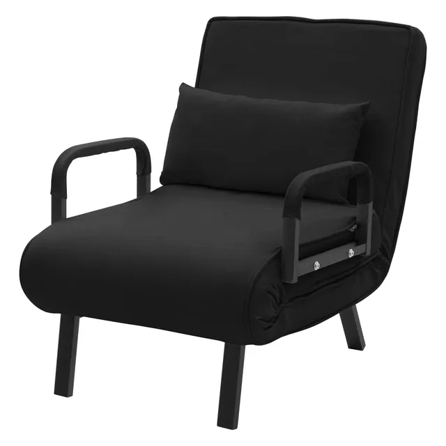 ECD Germany ML-Design fauteuil lit chenille noir 186x60 cm convertible