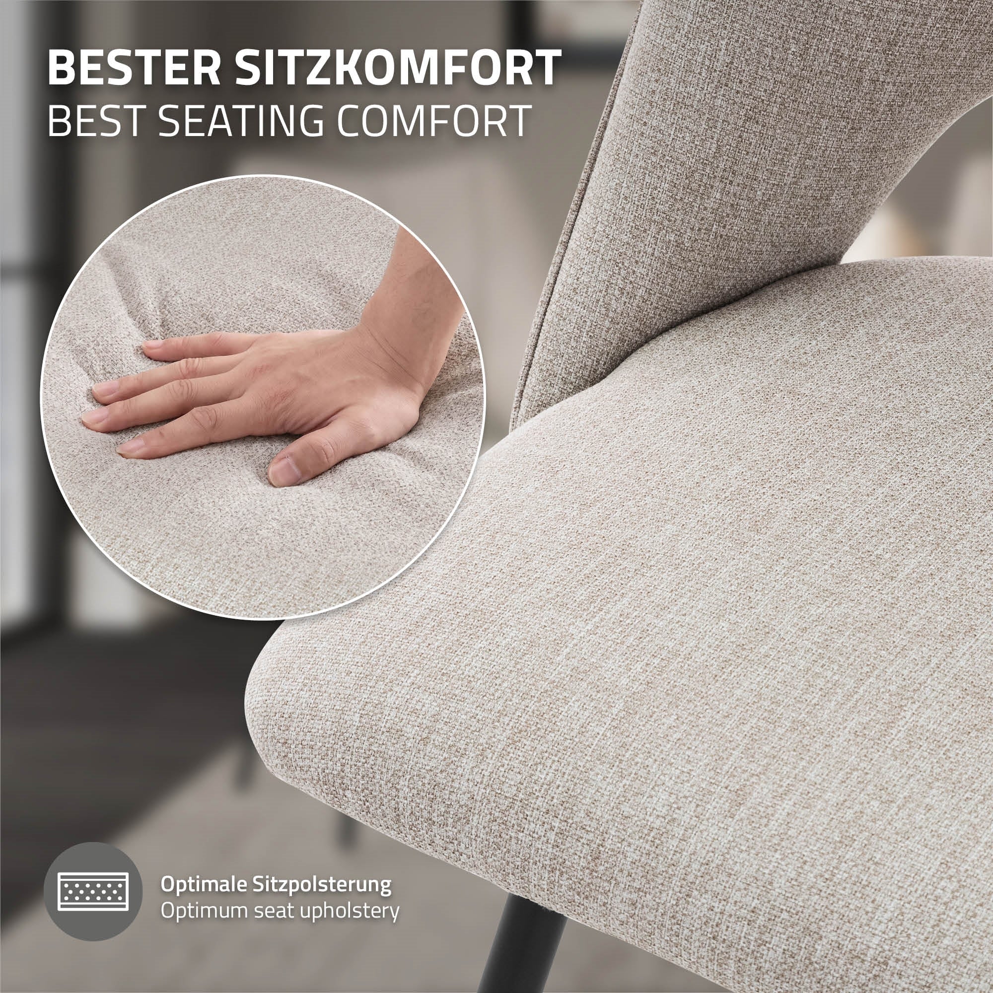 ECD Germany Möbel Chaise salle à manger beige lot 2