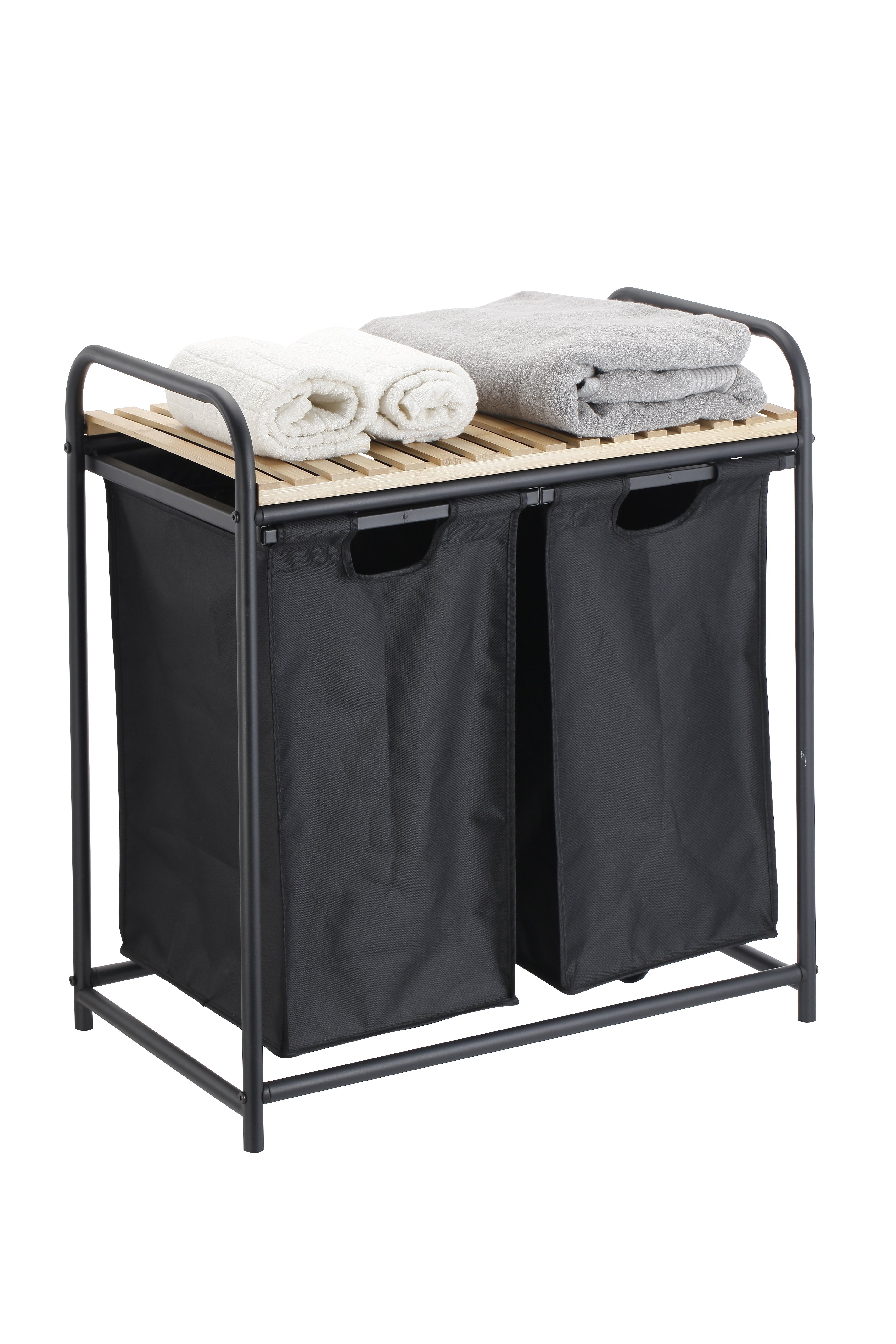 Stokomani Maison panier à linge 2 compartiments tri