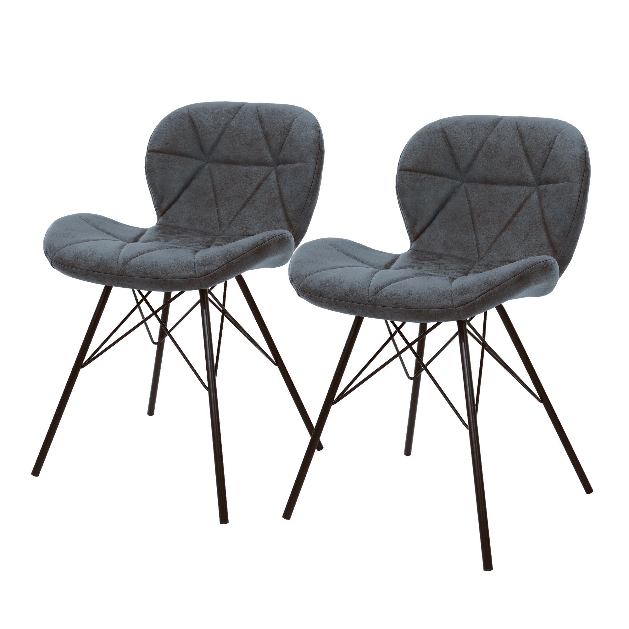 ECD Germany Möbel Chaise salle à manger velours anthracite lot 2