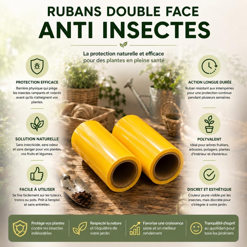 Shop-Story Maison ruban jaune anti-insectes 10x220 cm lot de 2