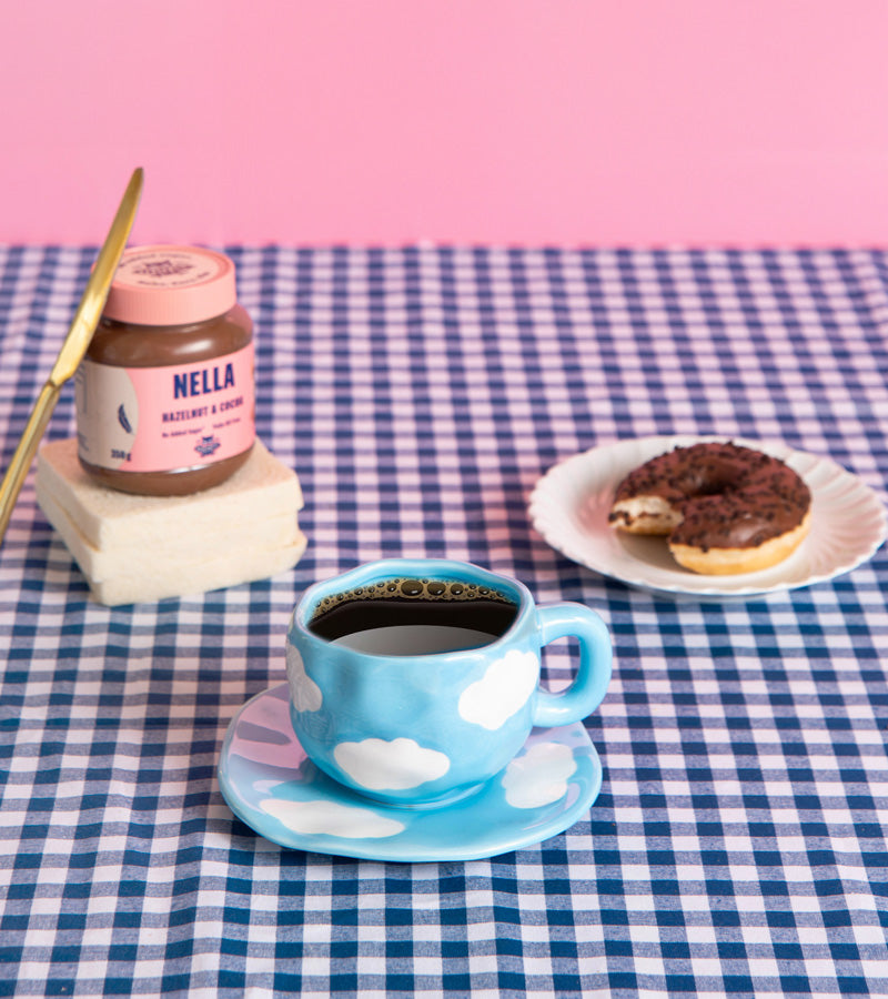 L'avant gardiste Nuage tasse et soucoupe céramique blanche