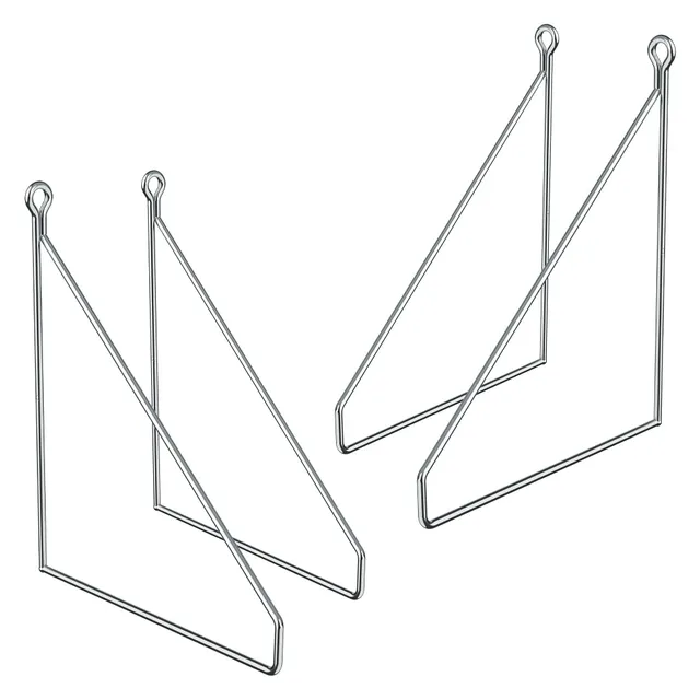 ECD Germany ML-Design Équerre Étagère Acier Argent 20x25 cm Lot 4