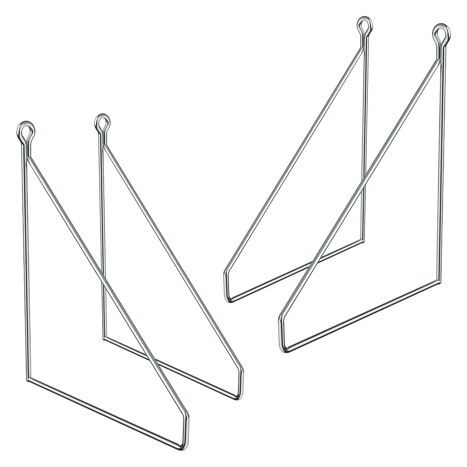 ECD Germany ML-Design Équerre Étagère Acier Argent 20x25 cm Lot 4