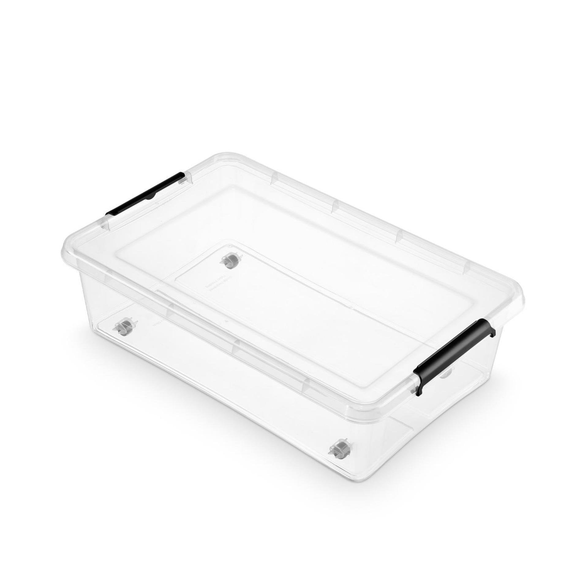 Stokomani Maison Boîte de rangement transparente 29 L