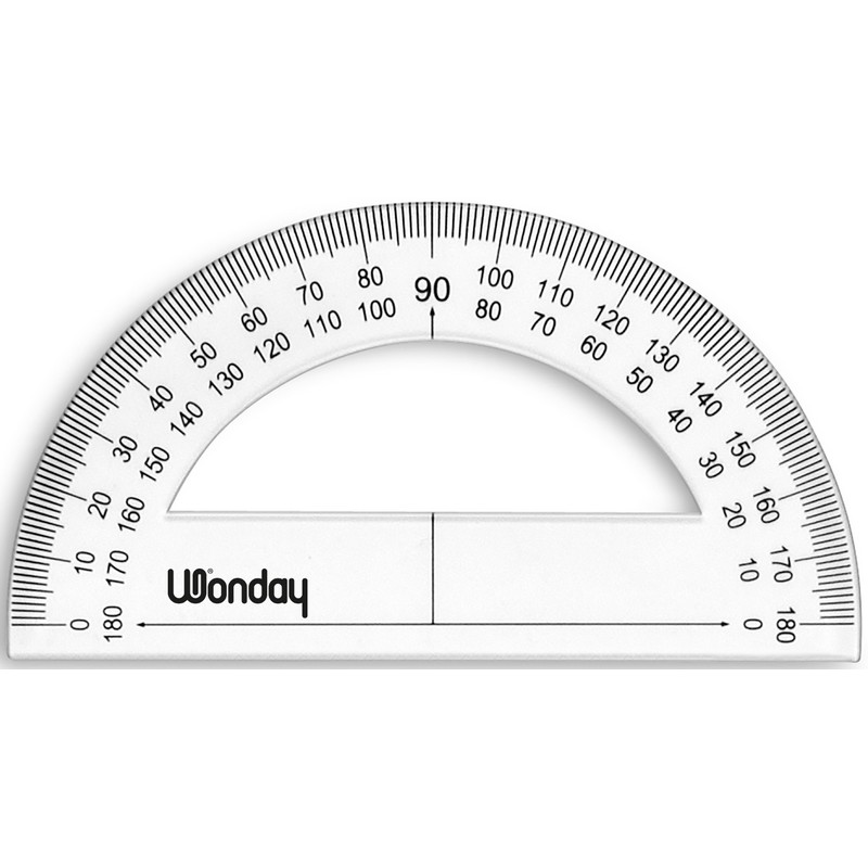 Safe Tool Fournitures scolaires rapporteur cristal 180° 12 cm