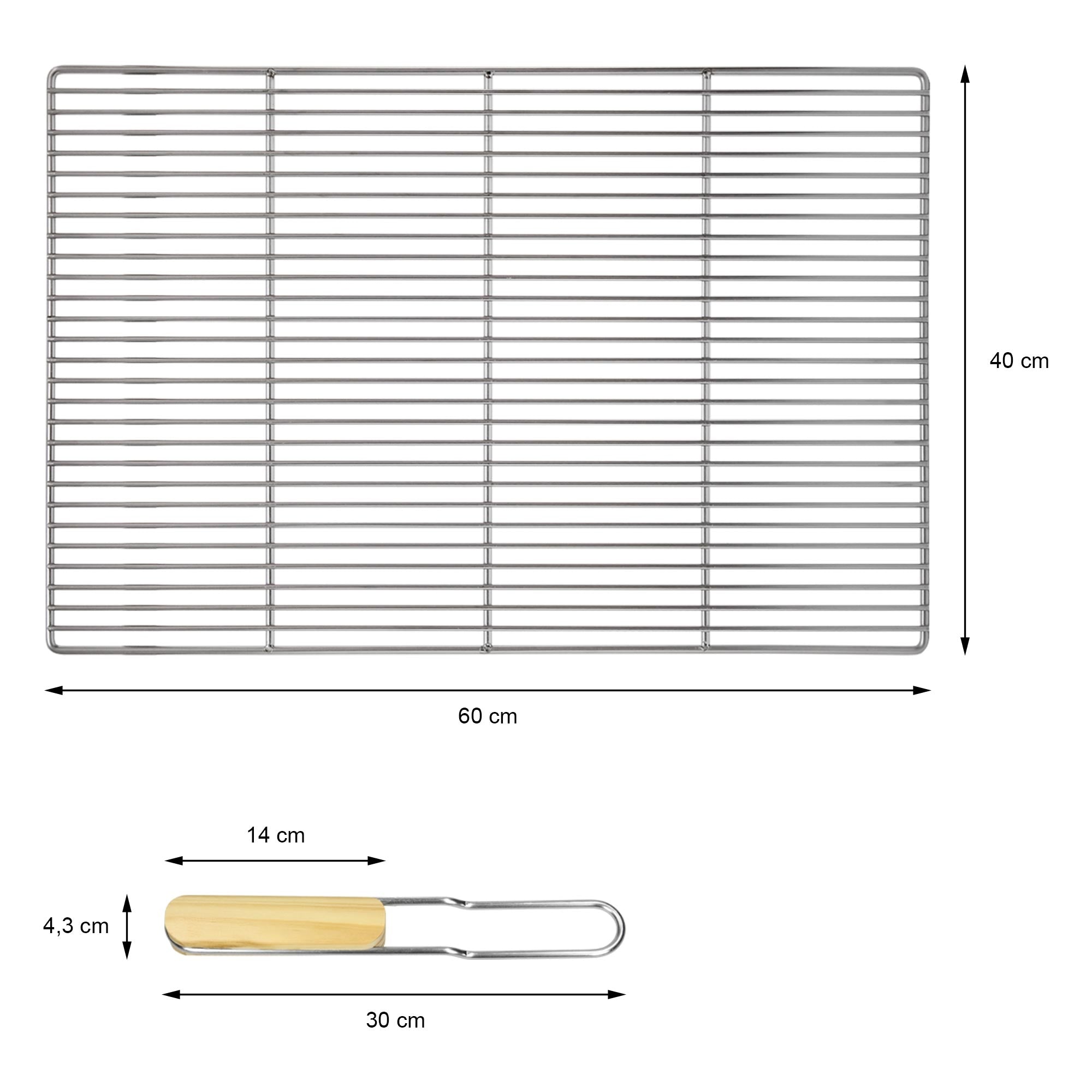 ECD Germany Sport Grille barbecue inox 60x40 cm poignées BBQ