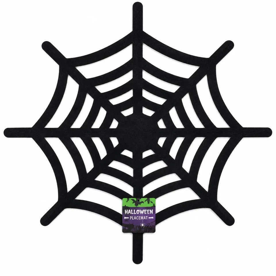 Stokomani Maison set de table feutrine Halloween Ø38cm noir