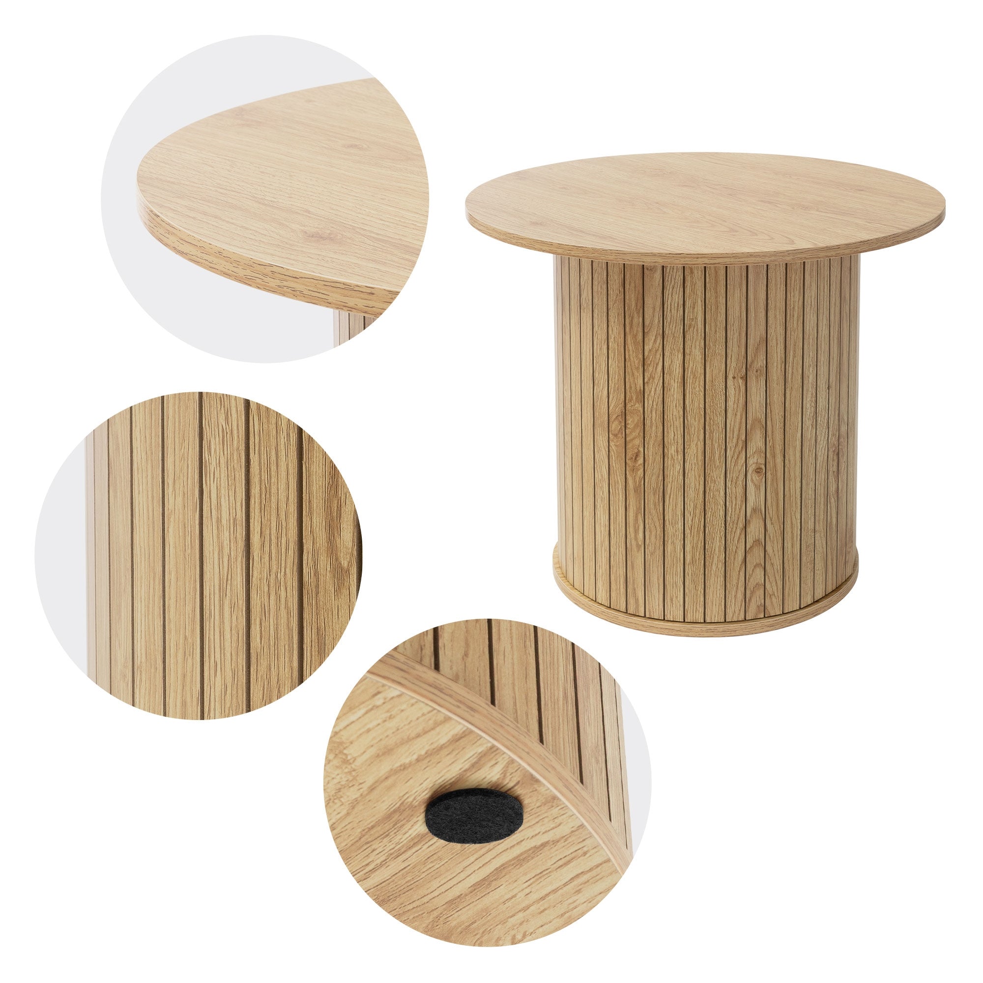 ML-Design Table basse ronde marron 60x60x50 effet bois