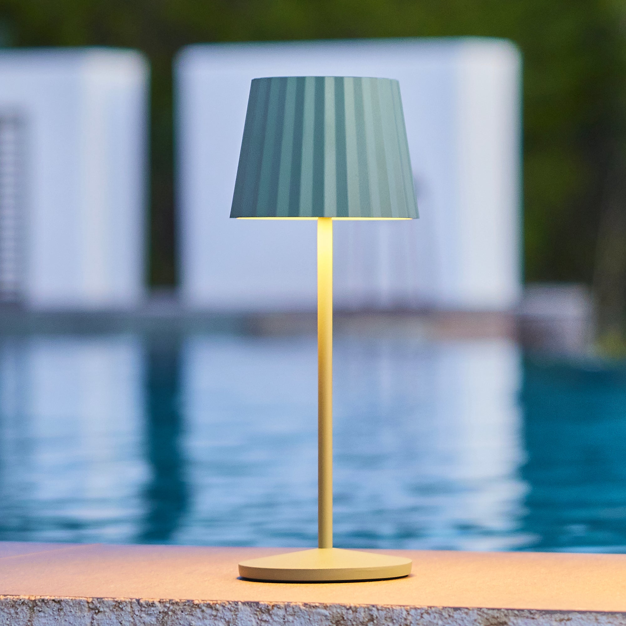 Red Deco Abby Olive x6 lampes table sans fil 29cm + plateau