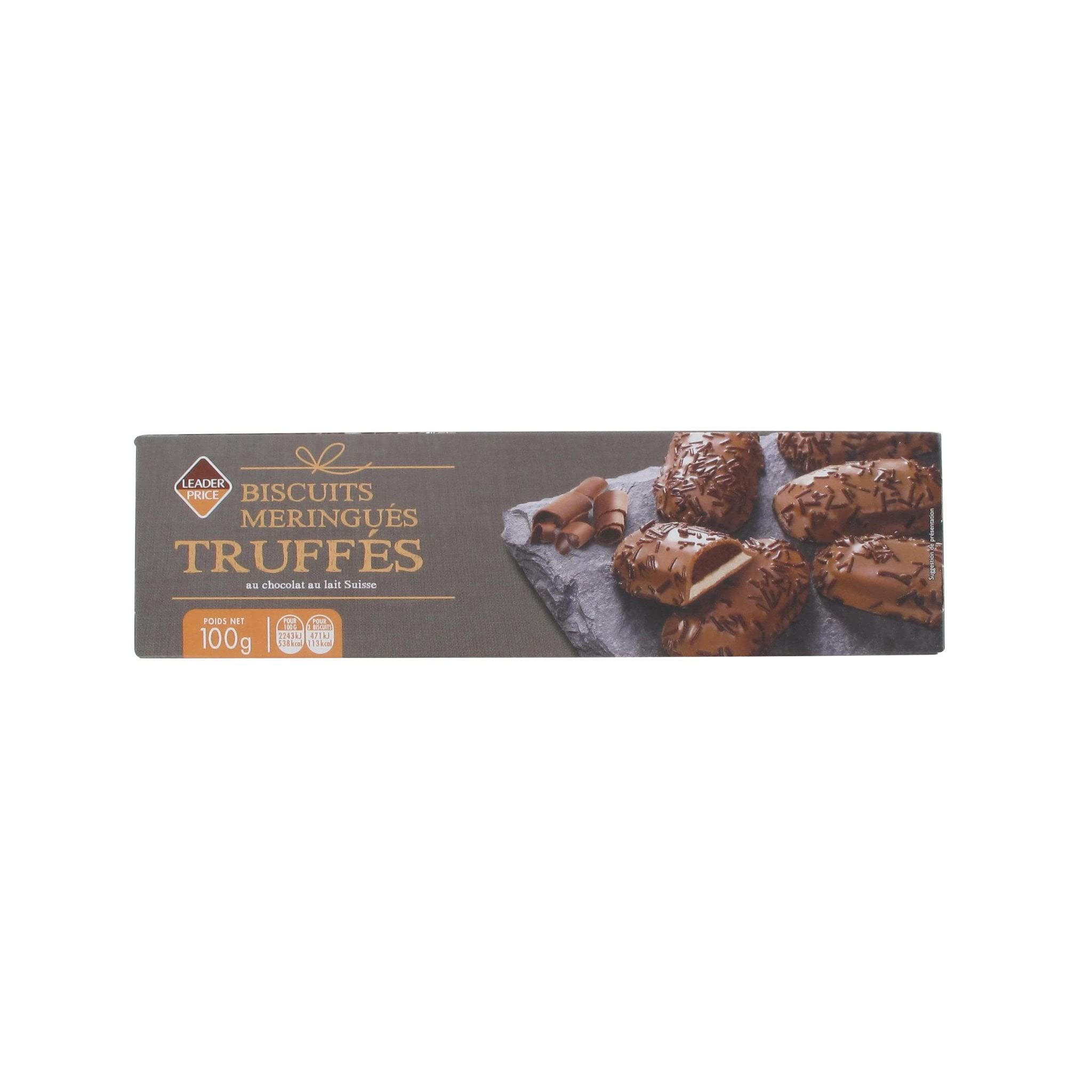 Leader Price Biscuits meringués truffés chocolat au lait 100g lot 9