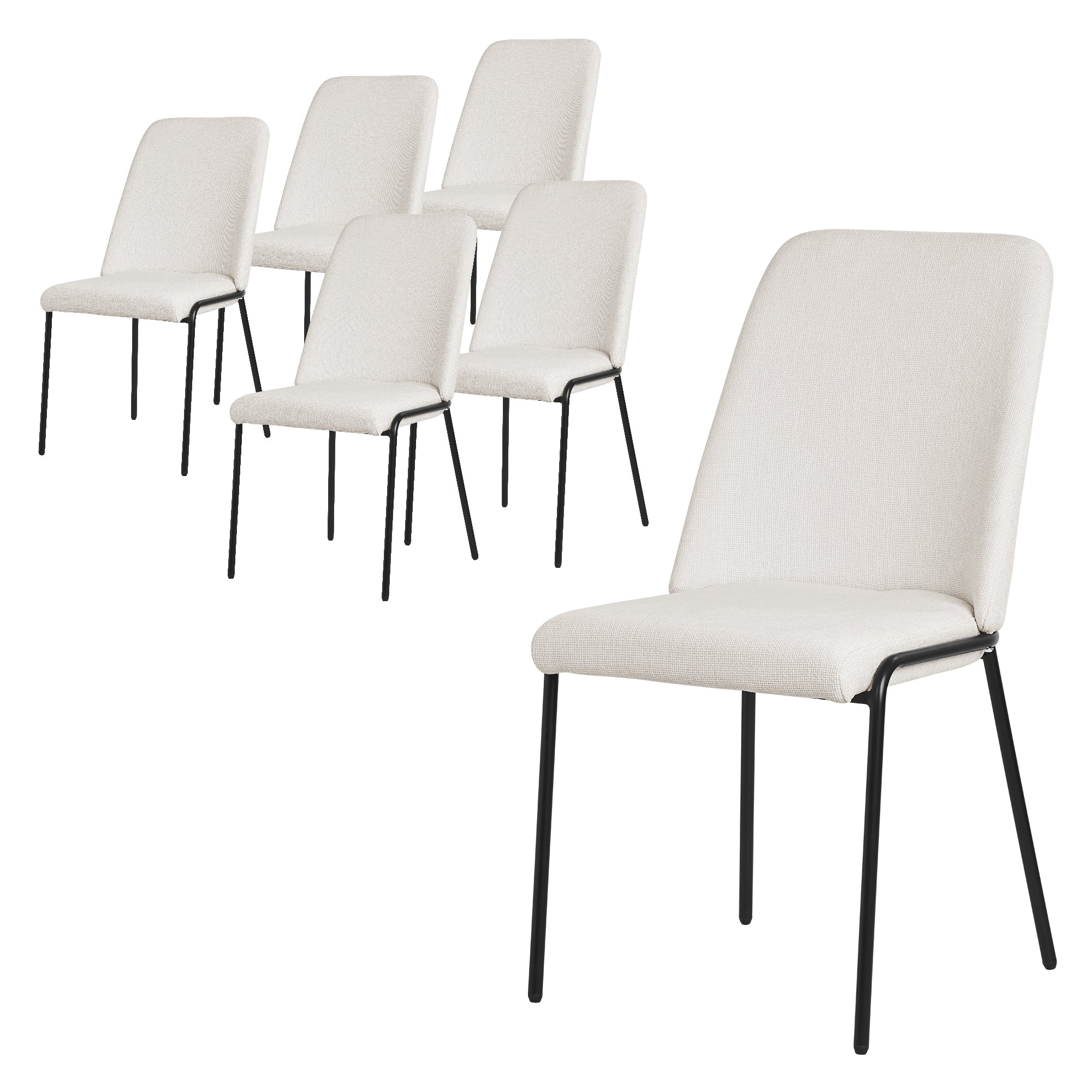 ECD Germany Möbel ML-Design lot 6 chaises beige rembourrées