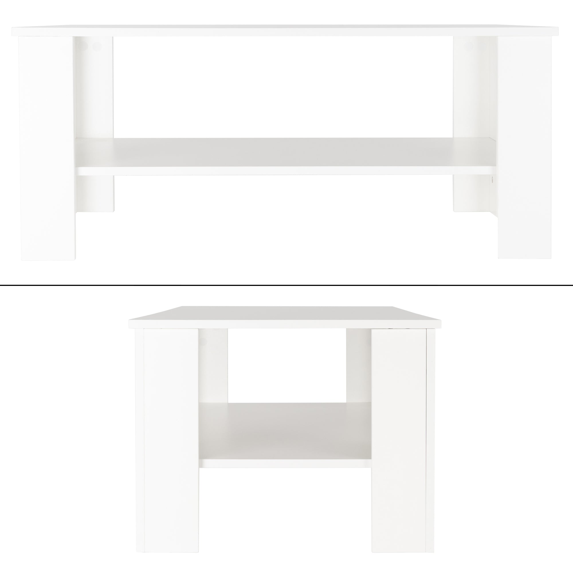 ECD Germany ML-Design table basse blanche 100x57x43 cm