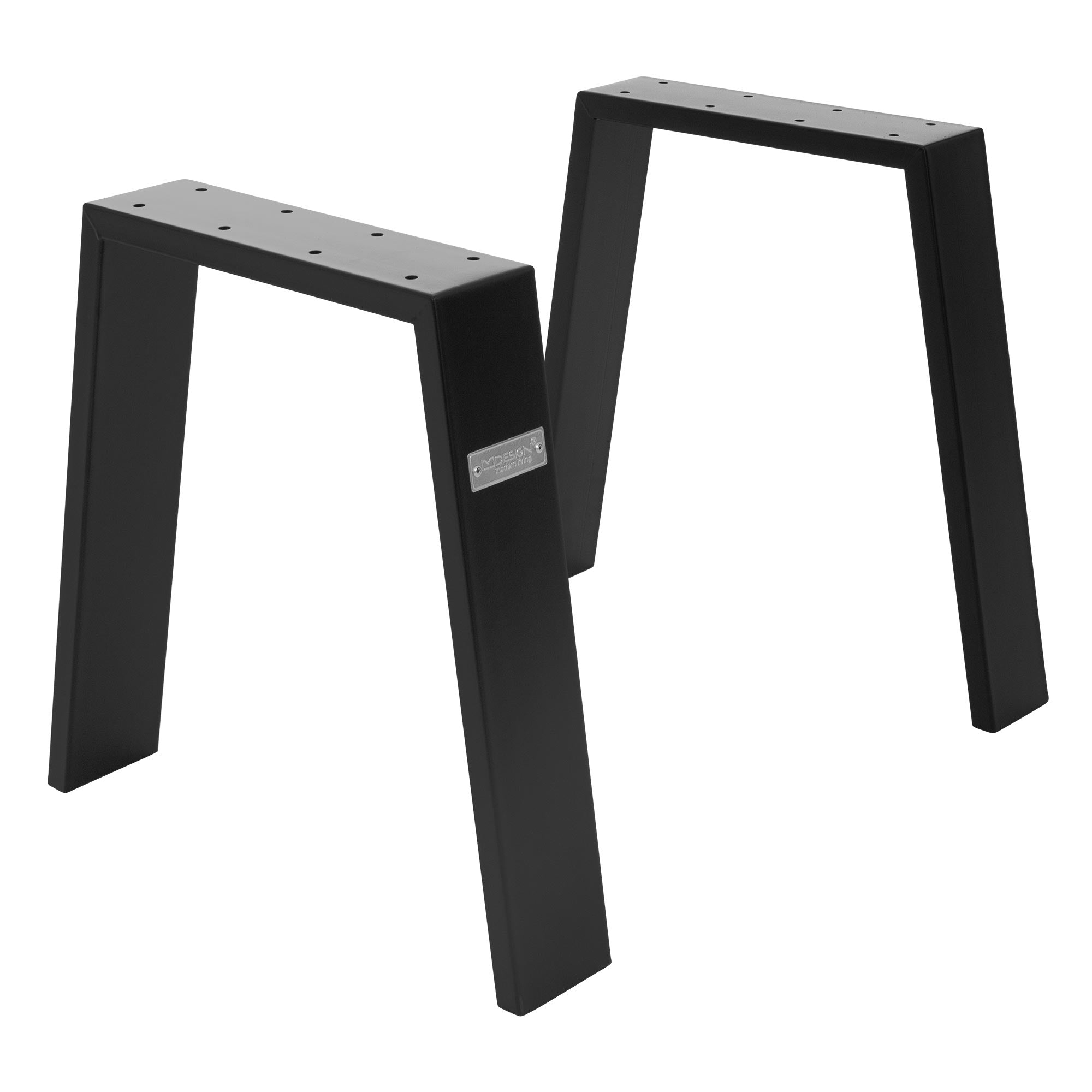ML-Design pieds table trapèze acier noir 75x72 cm lot de 2