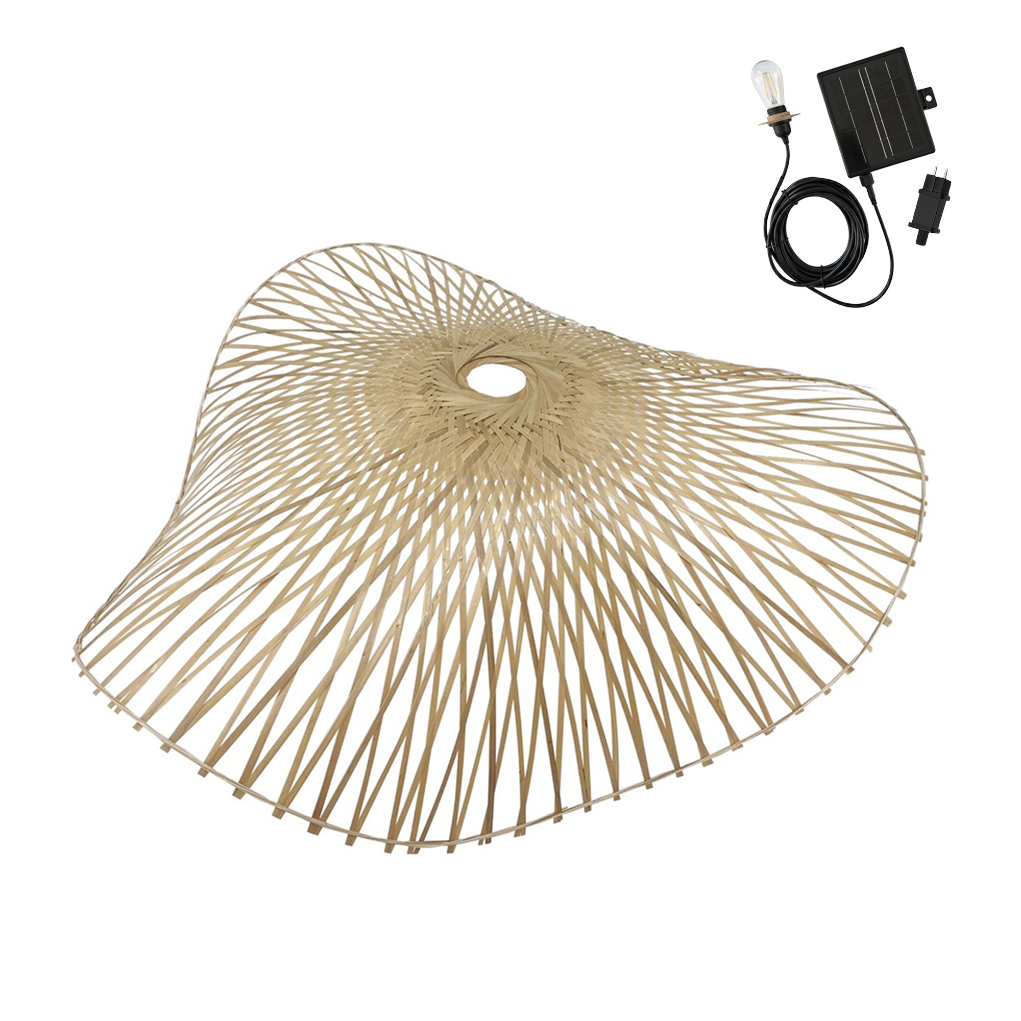 Red Deco Laia Solar suspension solaire bambou 55 cm 600 lm