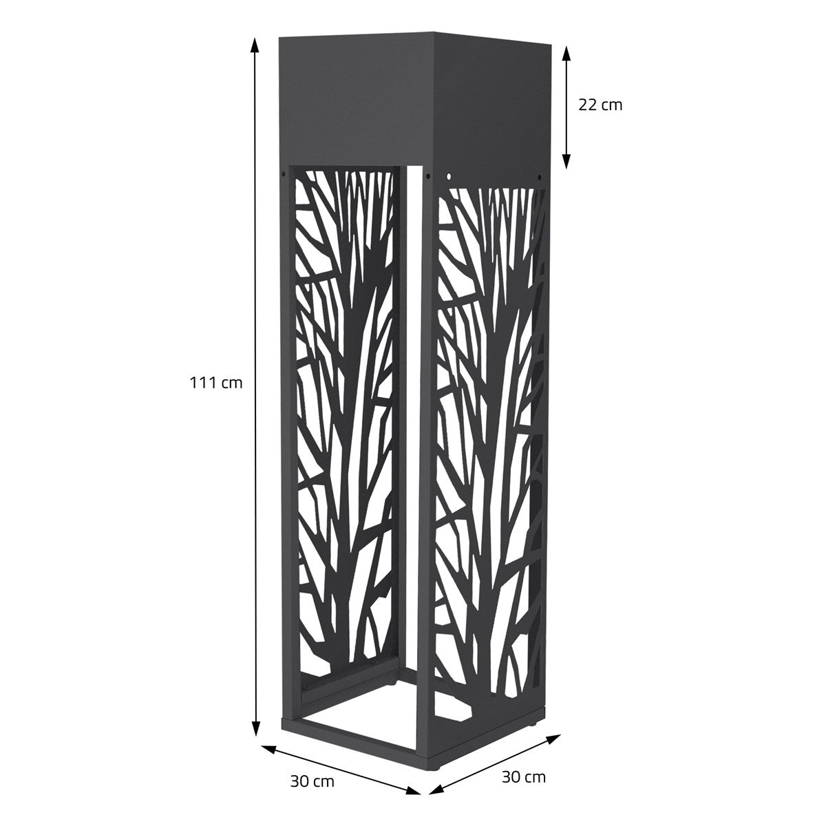 ECD Germany Garten range-bûches anthracite 30x111 cm avec jardinière