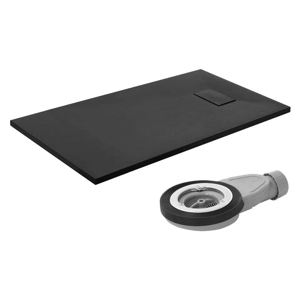ECD Germany Sanitär receveur douche 120x70 cm noir antidérapant
