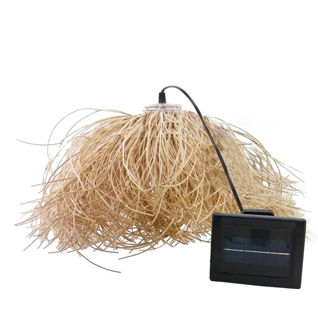Red Deco Frou Frou H30 cm suspension solaire rotin blanc chaud