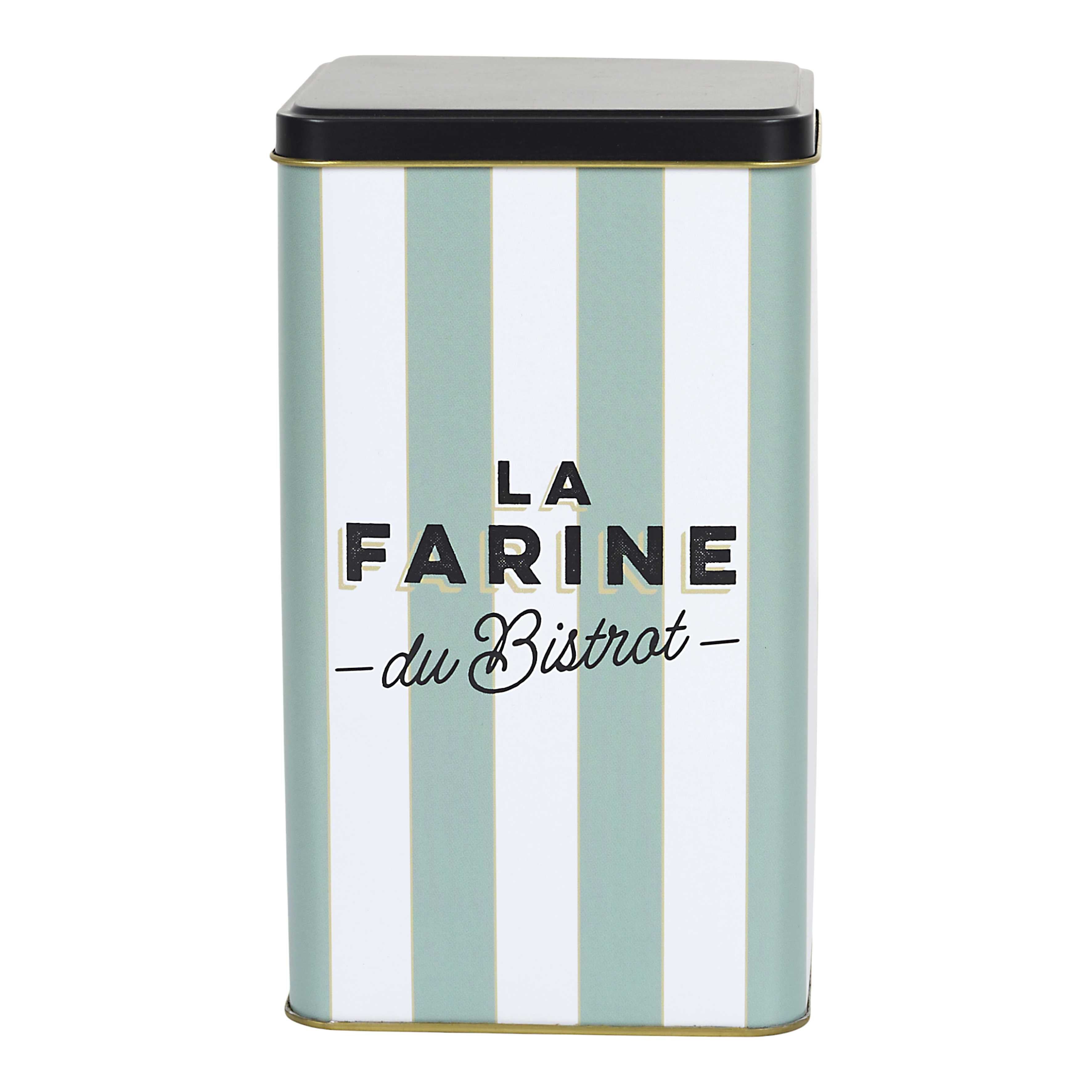 Stokomani Maison boîte farine métal Bistrot 10,8 cm