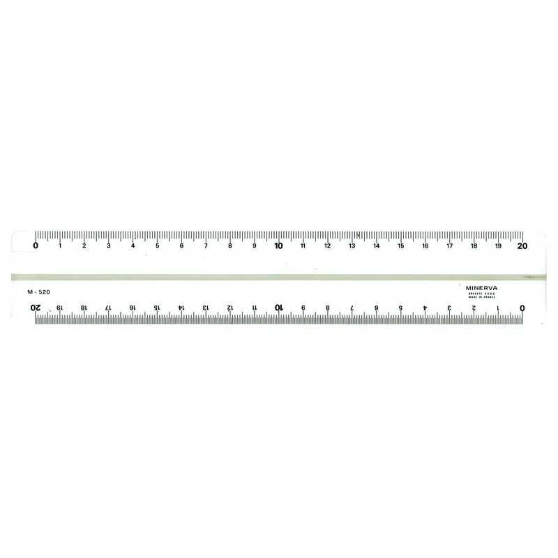 Safe Tool Fournitures de bureau Règle 2 biseaux blancs 20 cm