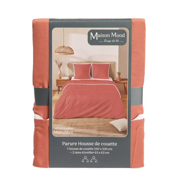 Parure housse couette 240x220 + 2 taies 63x63