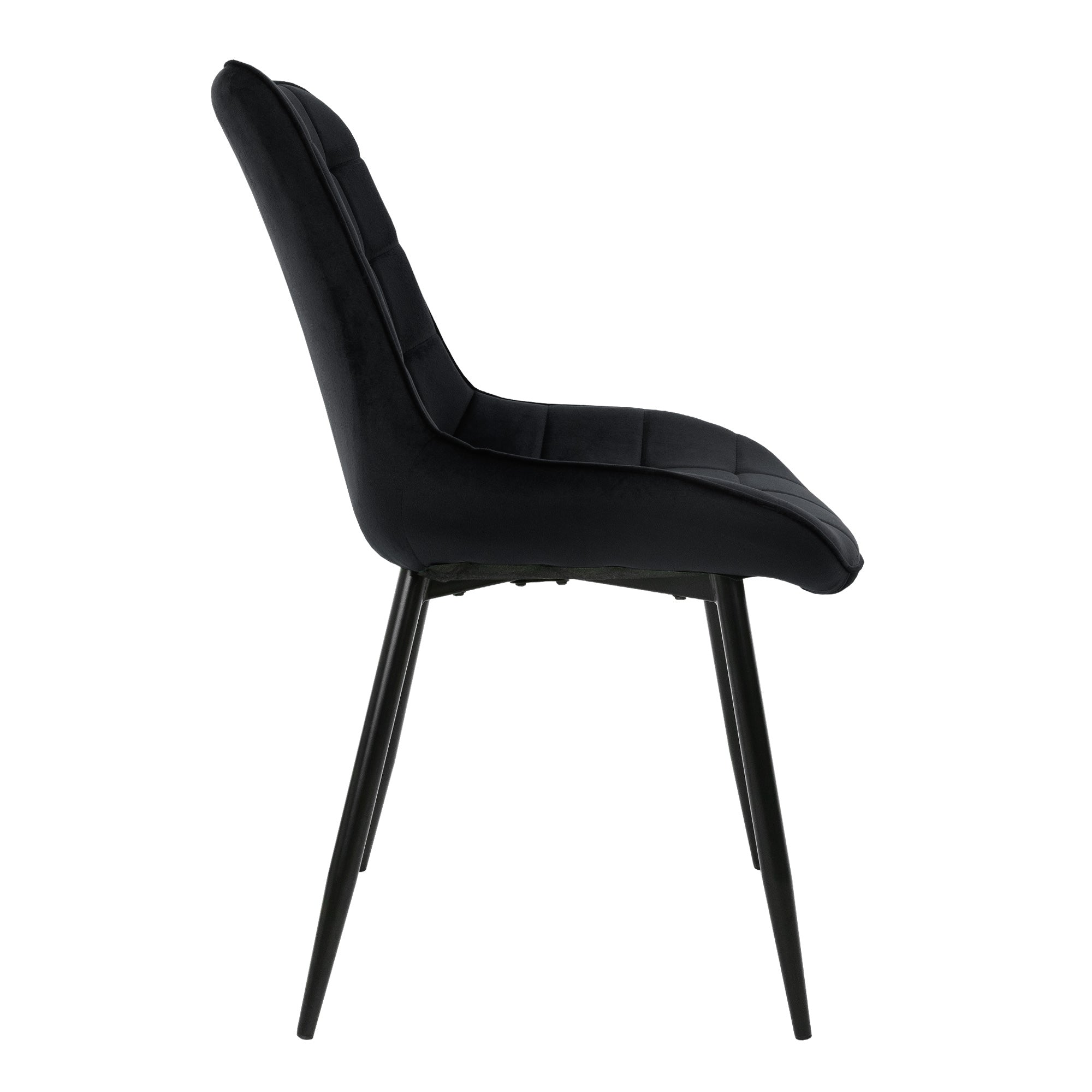 ECD Germany Möbel chaise velours noir matelassée lot de 2
