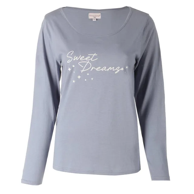 Pyjama long jersey bleu femme taille L