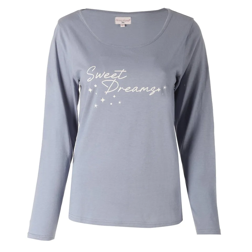 Pyjama long jersey bleu femme taille L