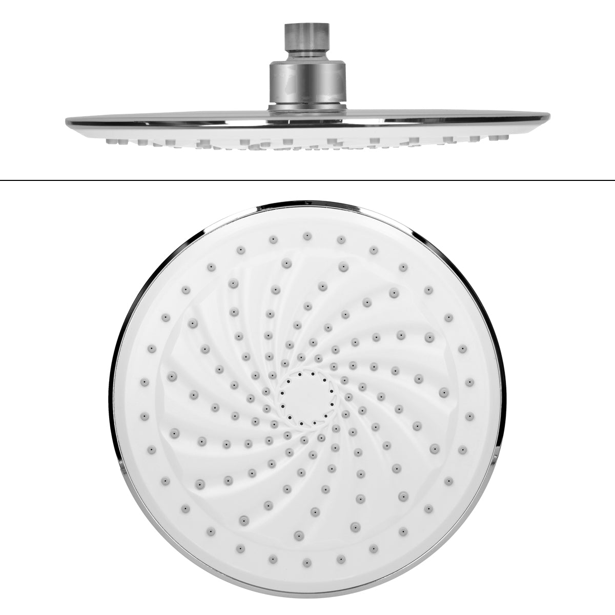 ECD Germany set douche rond blanc douchette + ciel inox