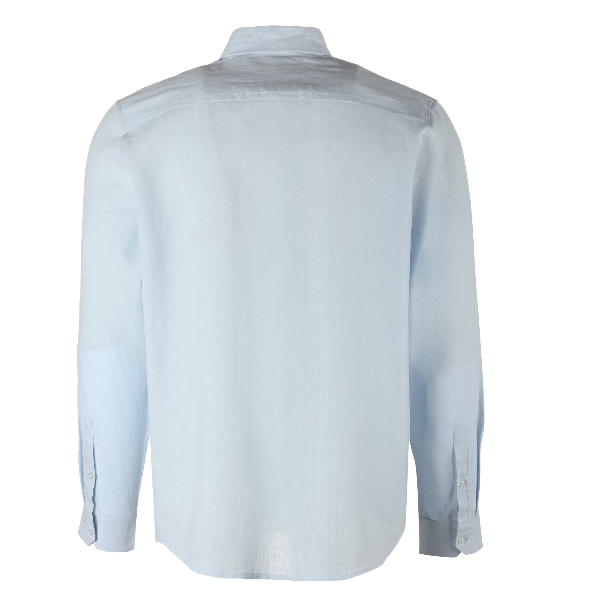 Chemise manche longue bleue homme chemise bureau coton