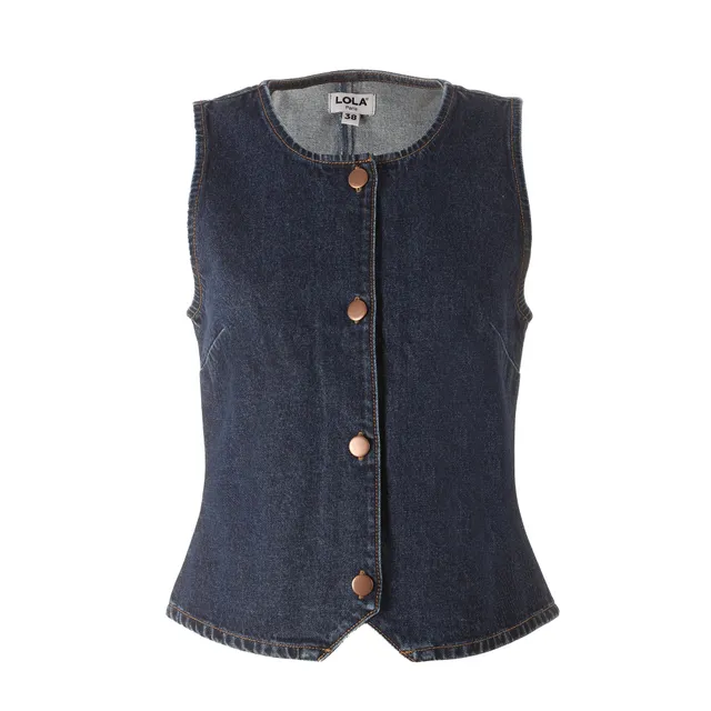 Stokomani Mode Veste en jean bleu foncé femme 38-42