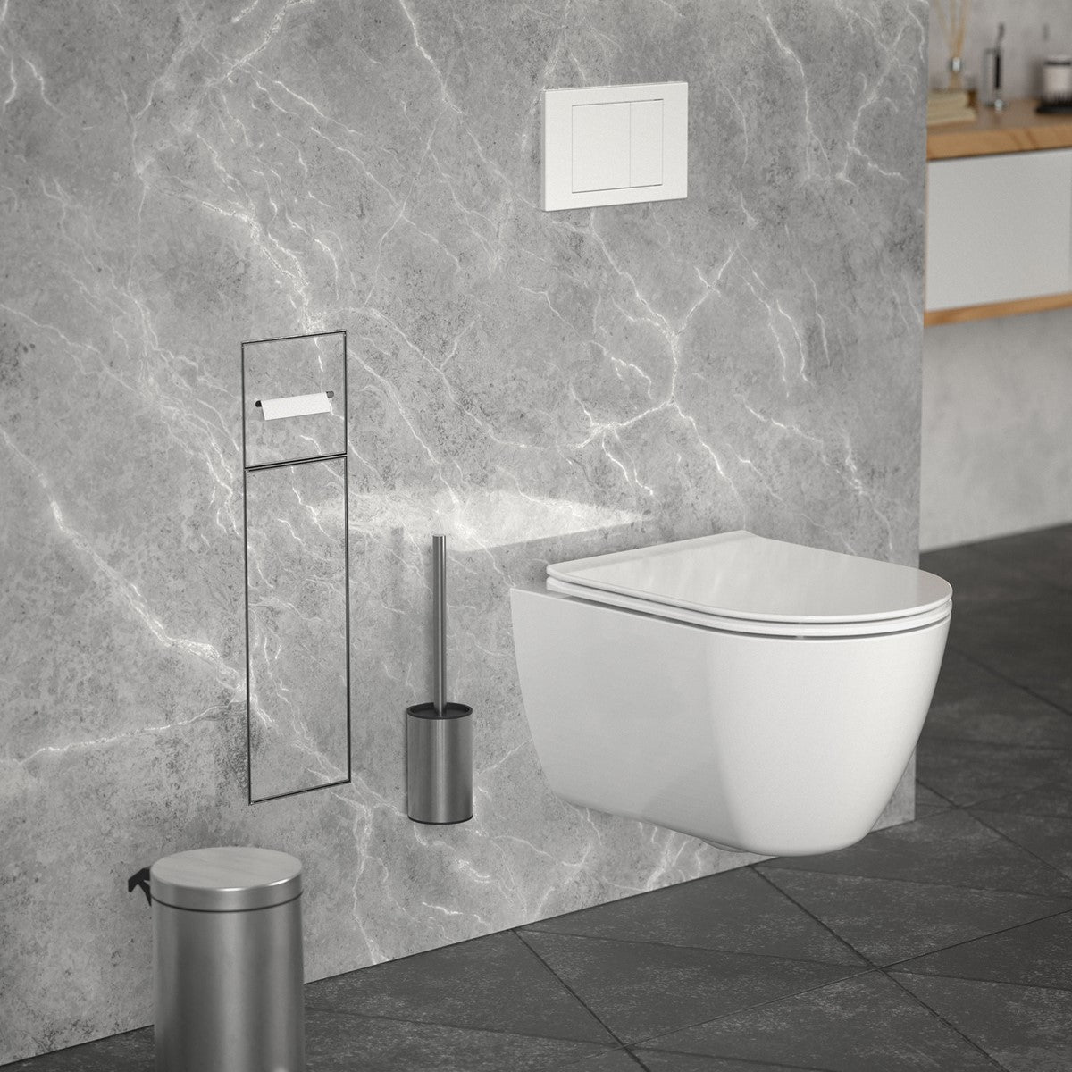 ECD Germany Sanitär niche murale inox 60x20x14 argent à carreler