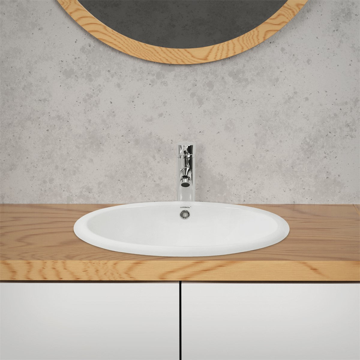 ECD Germany Sanitär LuxeBath lavabo ovale blanc 49 cm céramique