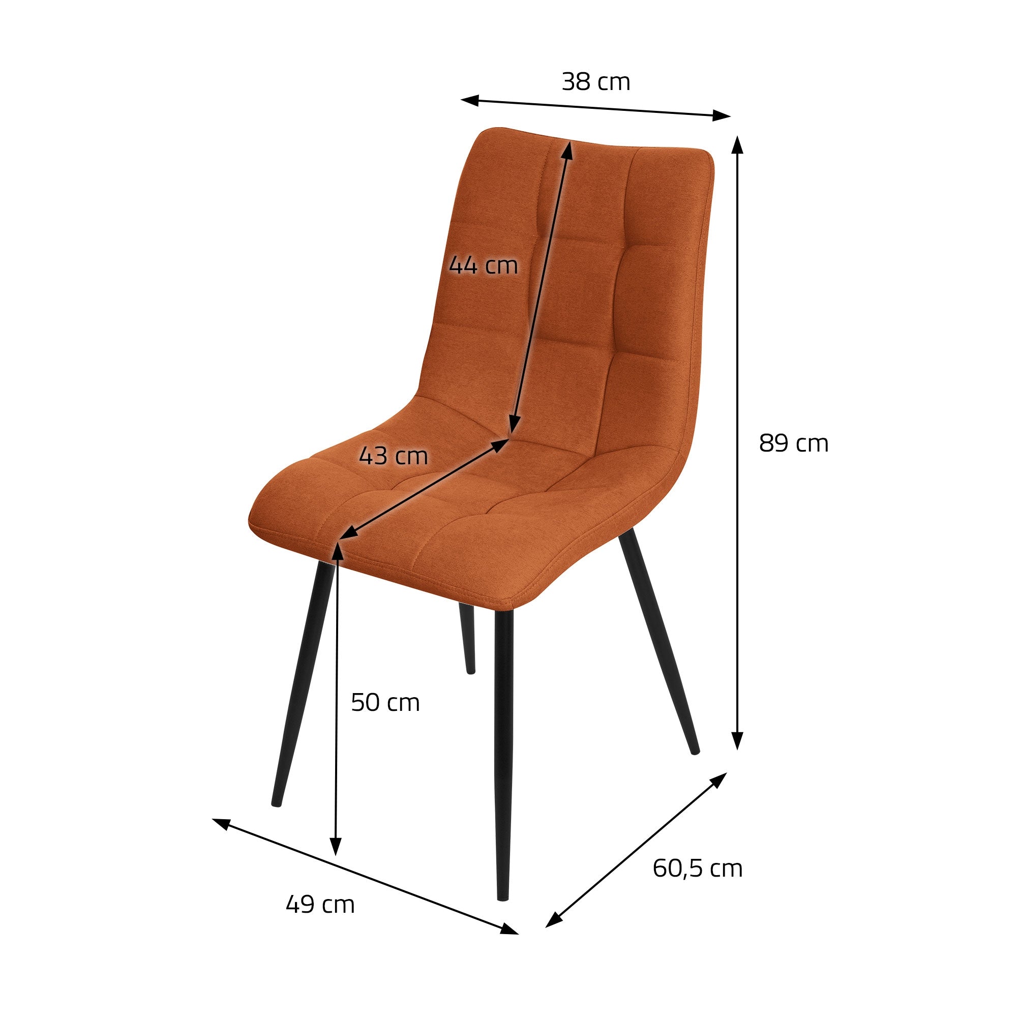 ECD Germany Möbel ML-Design lot 6 chaises orange polyester