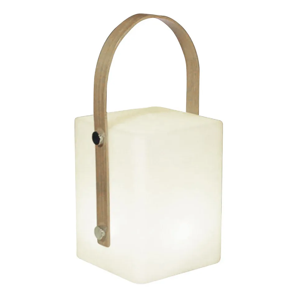Red Deco Tiky H27cm Lampe sans fil bambou LED multicolore