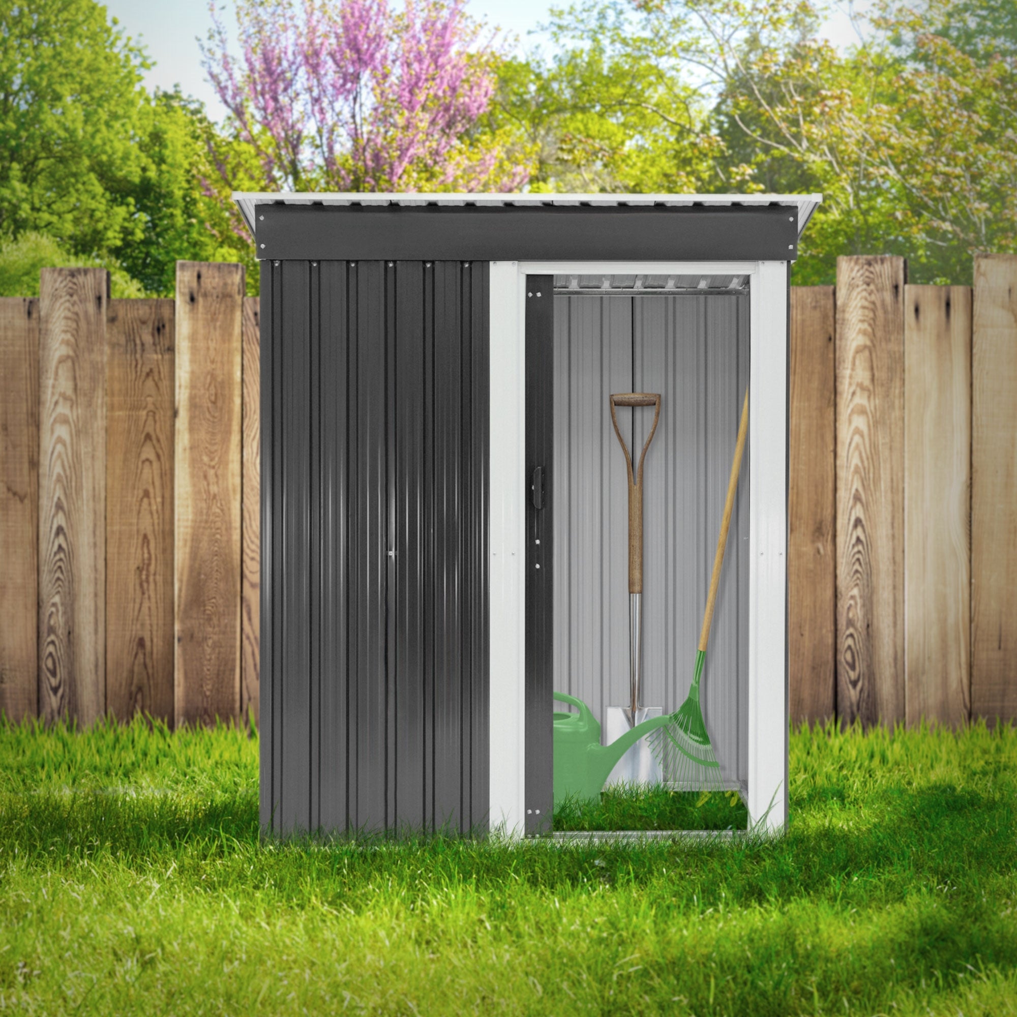 ECD Germany Garten 150x184x76 abri jardin métal gris