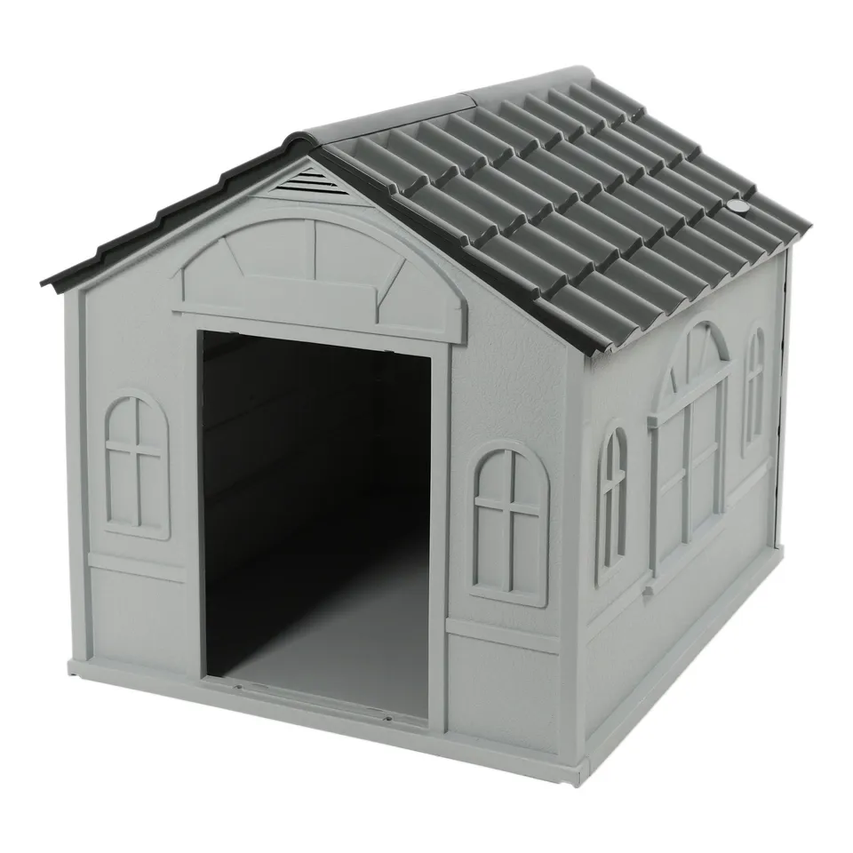 Niche extérieur animaux plastique grise chien jardin