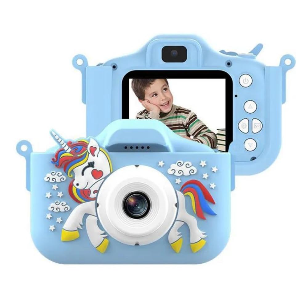 UNICAM Appareil Photo Enfant Licorne Bleu 20MP 1080P