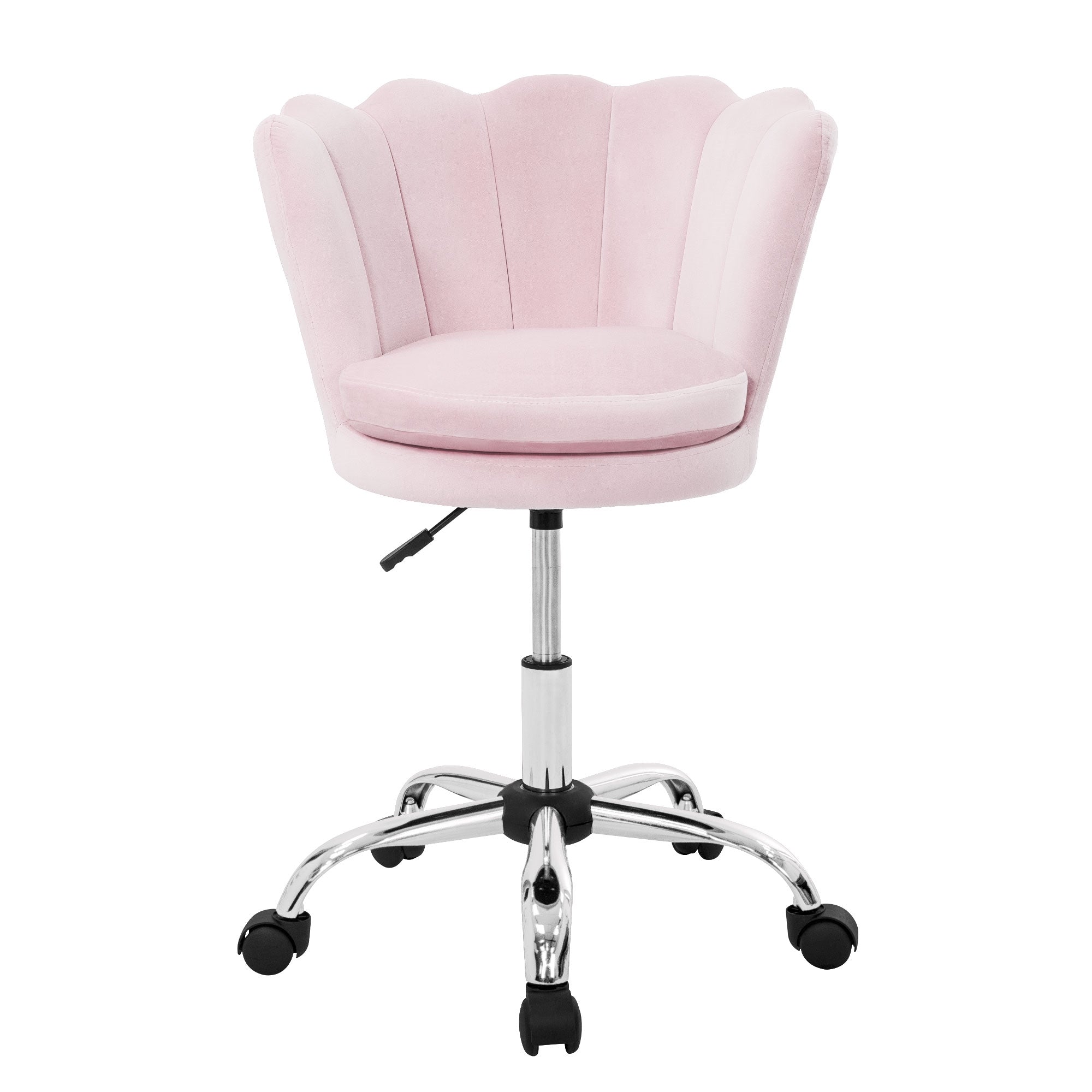 ECD Germany Kinder chaise de bureau velours bleu clair coquille