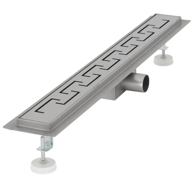 ML-Design caniveau douche inox 80 cm rainuré argent